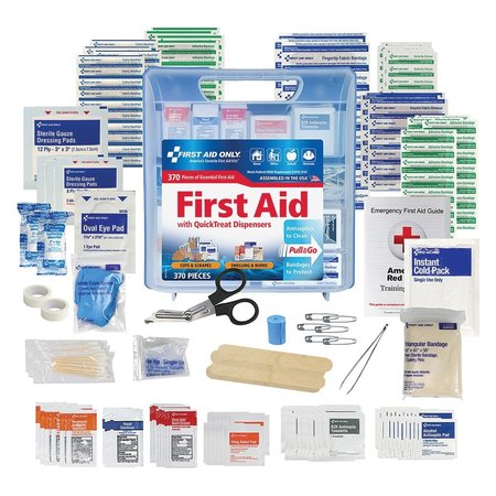 FIRST AID ONLY QuickTreat Dispenser Plastic First Aid Kit, 370 pieces 91407